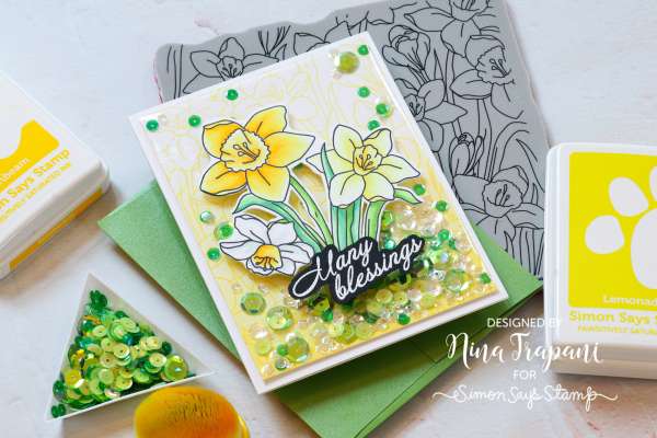 Daffodil Edge to Edge Shaker Card