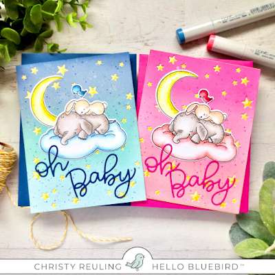 Pink or Blue Background Baby Cards