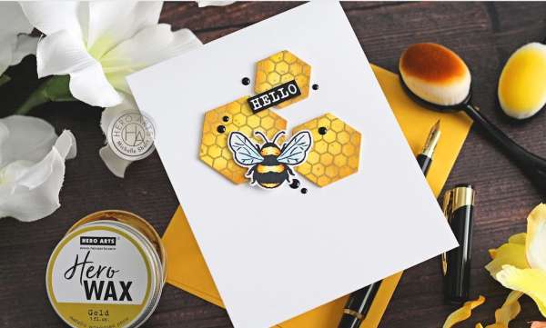 Clean and Simple Mixed Media Bee Card