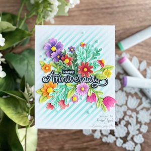 Coloring Dies with Copic Markers for an Anniversary Card