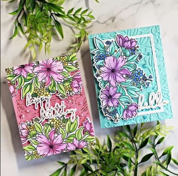 Using a Large Floral Stamp Two Ways