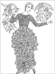 6 FREE Flower Fashion Coloring Pages