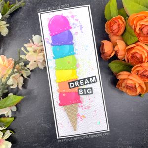 Rainbow Ice Cream Slimline Card