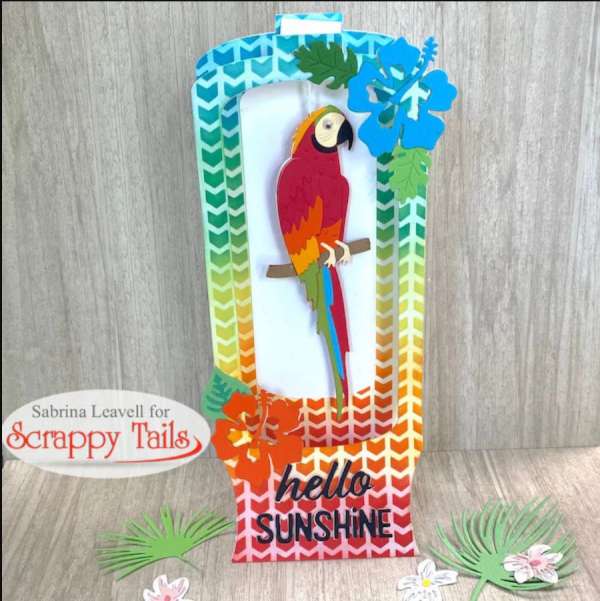 Spinning Parrot Slimline Card