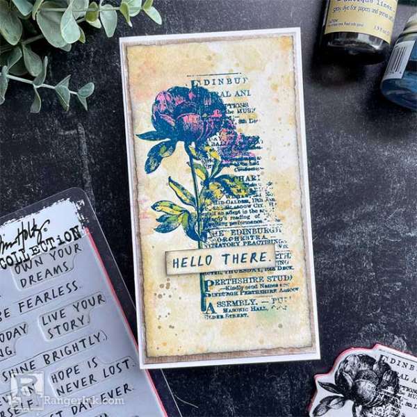 Mixed Media Floral Distress Card