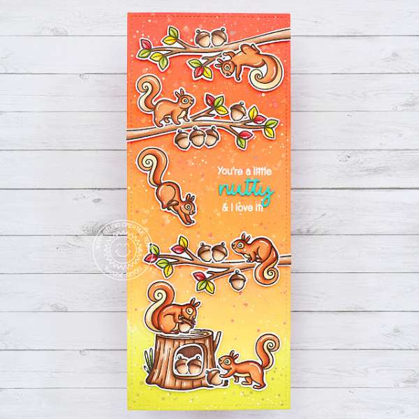 Fall Squirrel Slimline Card