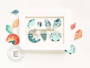 Stamped Seashell Shadow Box with Spot Foiling