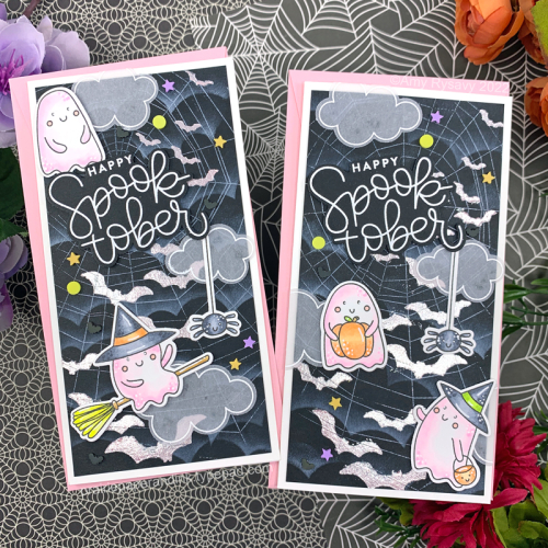 Cute Halloween Card with Pink Ghosts