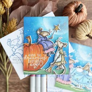 2 Cinderella Mice Birthday Cards