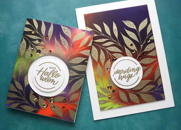 Fall Leaves Cards with Bold Backgrounds