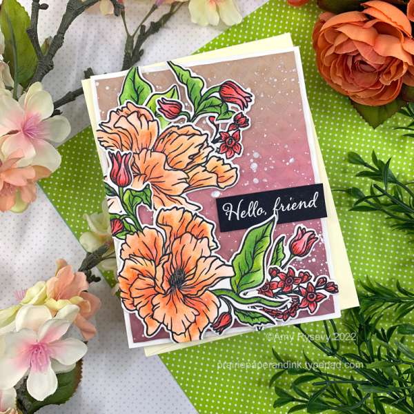 Sparkly Watercolor Floral Card