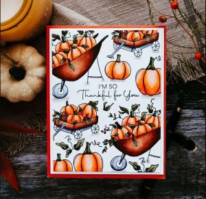 Fall Thank You Card with All Over Stamped Pattern