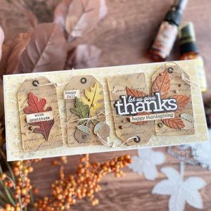 Thanksgiving Card with Mica Stain Leaves