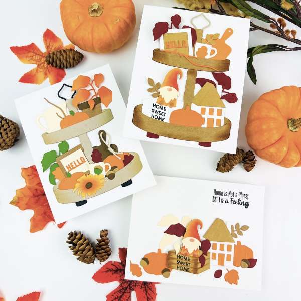 Autumn Trays and Gnomes Cards