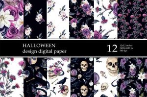 12 FREE Gothic Halloween Paper Download