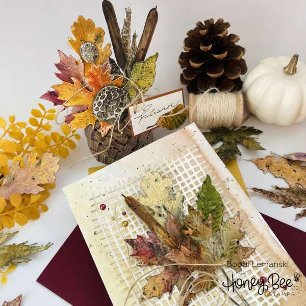 Realistic Fall Leaves Card and Coordinating Table Decor