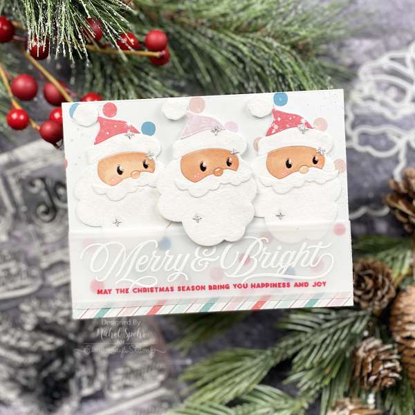 Santa Christmas Card with Velvet Cardstock