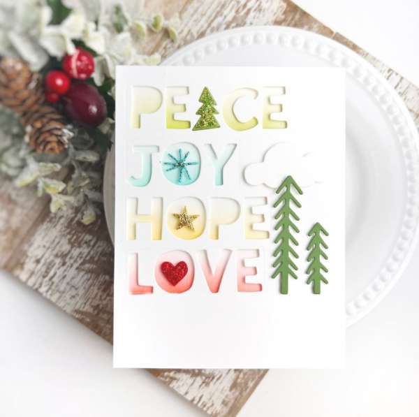 Holiday Sentiments Card with Pops of Glitter