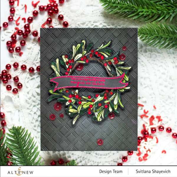 Mistletoe Wreath Christmas Card