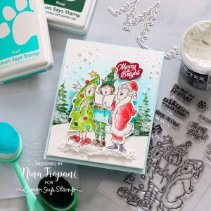 Christmas Carolers Card with Realistic Snow