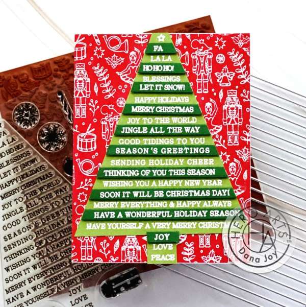 Christmas Tree Card made of Sentiments