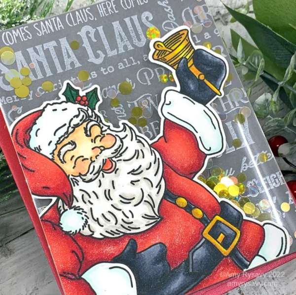 Santa Flat Shaker Card