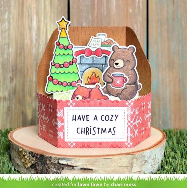 Cozy Bears Christmas Platform Pop Up Card