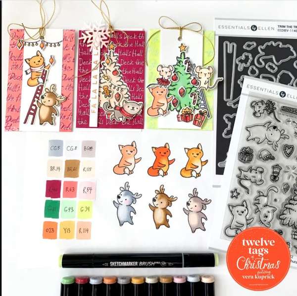 Stamped Critter Christmas Tags