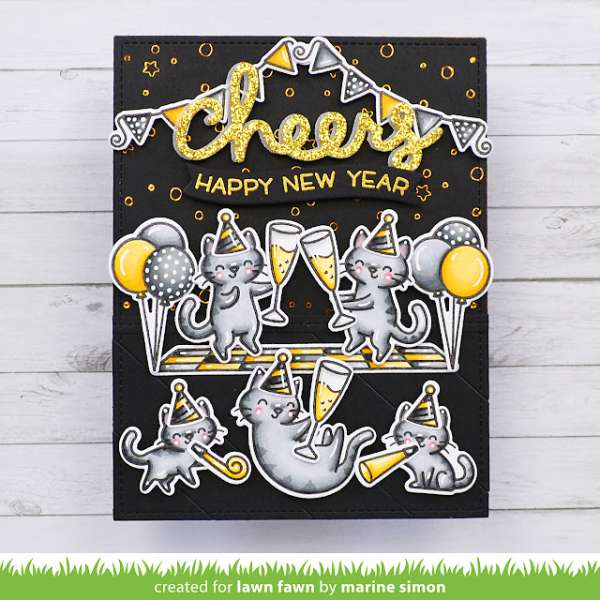 Happy New Year Cats Card