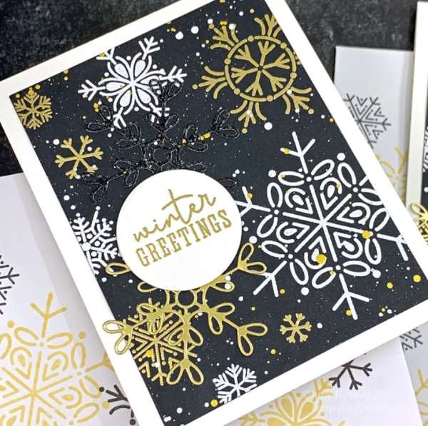 Elegant Embossed Snowflakes Card