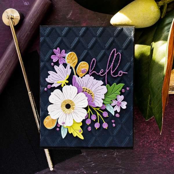 Floral Card with Foam Glitter Sheets