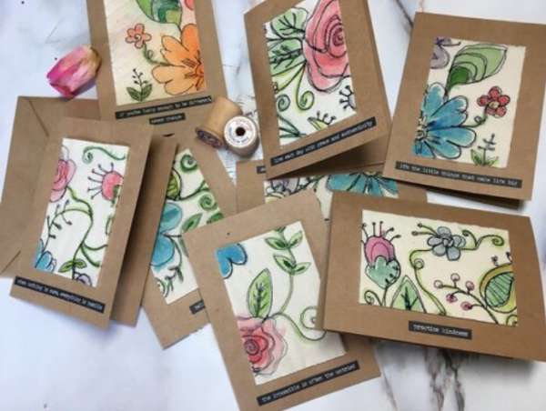 11+ Handmade Card Ideas with Sewing and Stitching plus Freebies