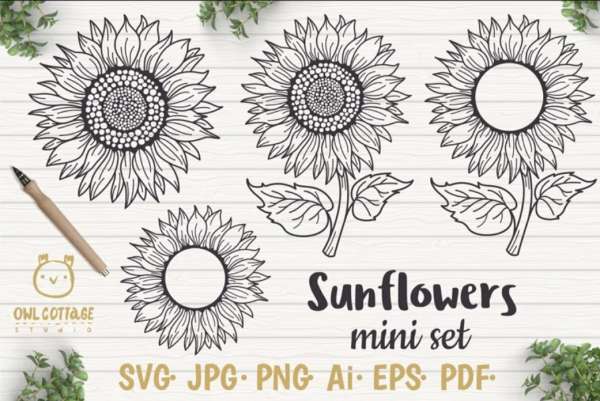 FREE Sunflower Digital Stamps