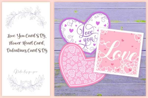 3 FREE Layered Valentine's Day Cards SVG Cut Files