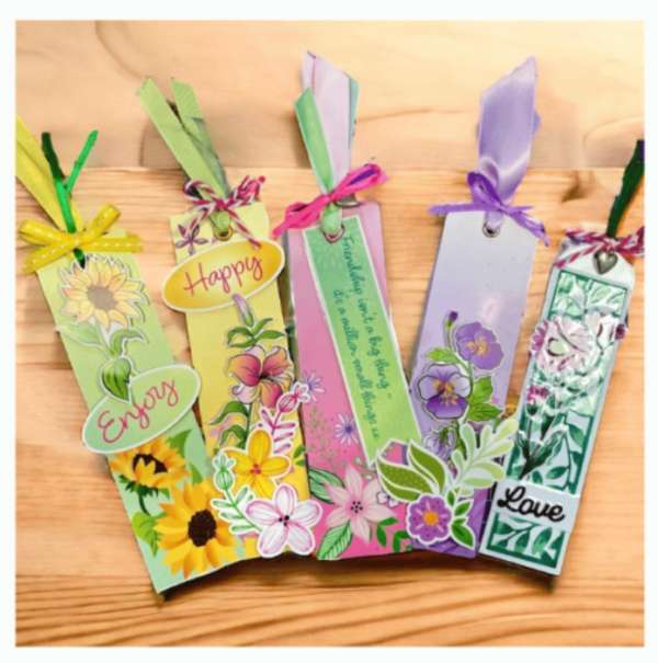 Easy Spring Flower Bookmarks and Matching Card