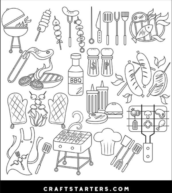 12+ FREE Barbecue Digital Stamps for Summer and Father's Day