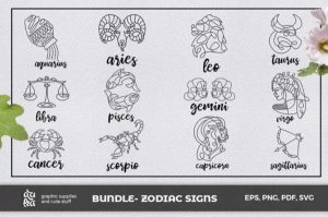 Free zodiac digital stamps