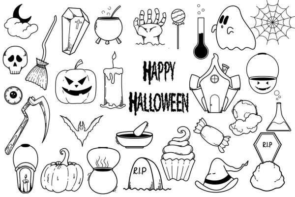 Large Set of 25+ Halloween Digital Stamps