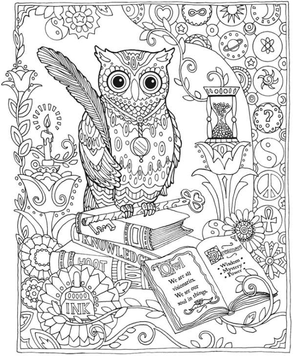 4 FREE Detailed Owl Coloring Pages