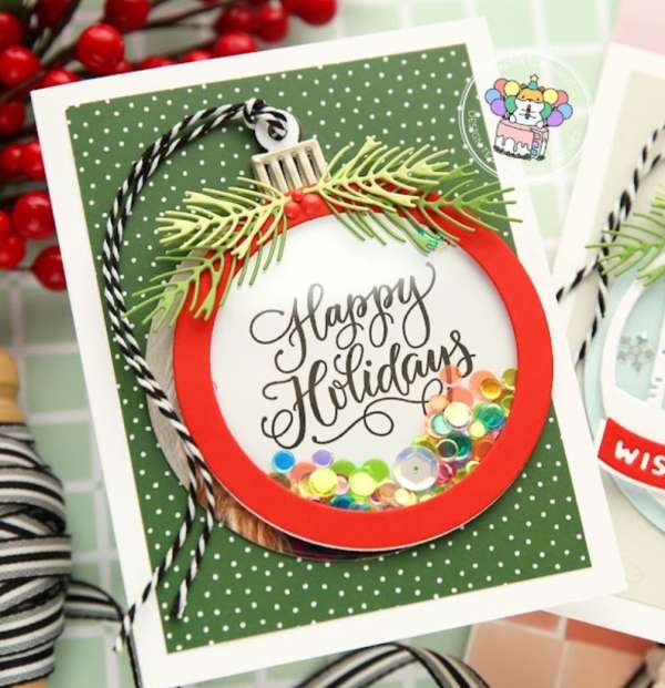 DIY Christmas Cards with Removable Shaker Ornaments