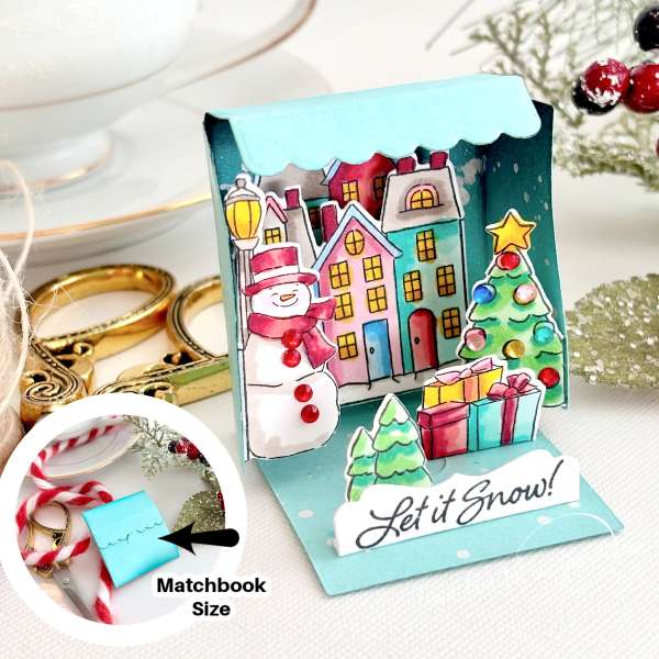 Make a Christmas Village Matchbook Card