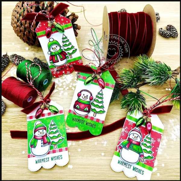 12+ Handmade Christmas Gift Tag Ideas with Stamps and Dies