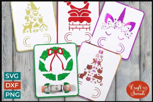 5 FREE Christmas Money Cards to Print or Die Cut