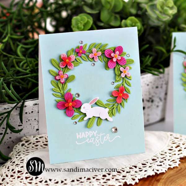 How to Make Easter Bunny Wreath Cards