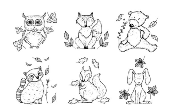 6 FREE Fall Woodland Animal Digital Stamps to Download