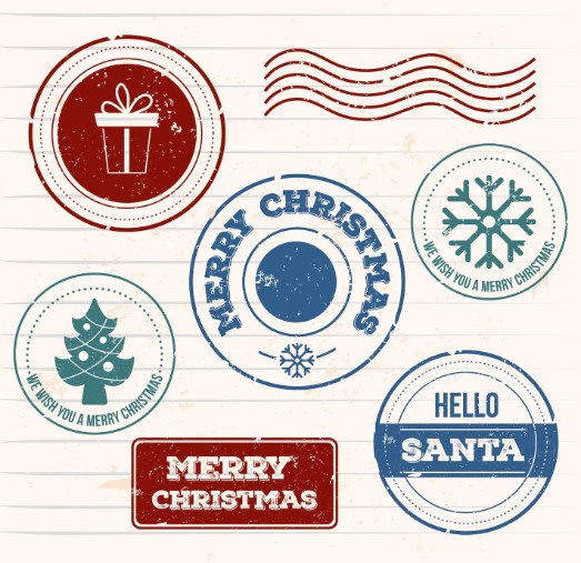 7 FREE Faux Postage Cancelation Stamps