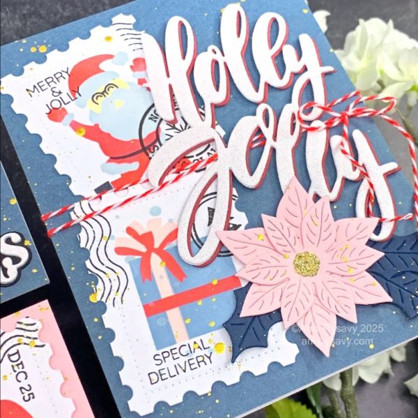 14 Faux Postage Christmas Card Ideas with Stamps, Dies and Stencils