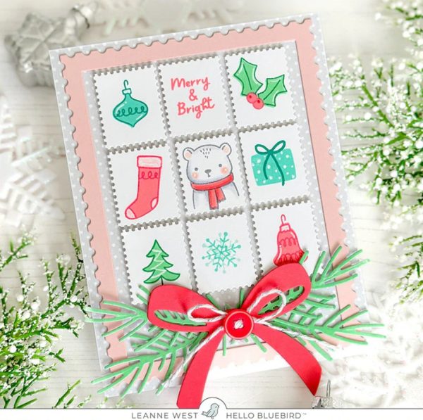 14 Faux Postage Christmas Card Ideas with Stamps, Dies and Stencils