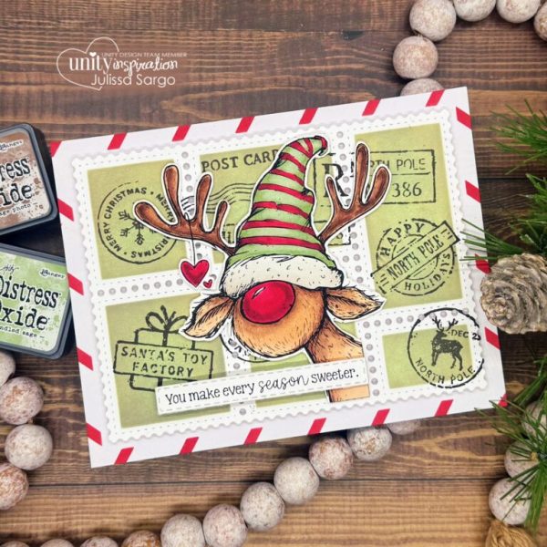 14 Faux Postage Christmas Card Ideas with Stamps, Dies and Stencils