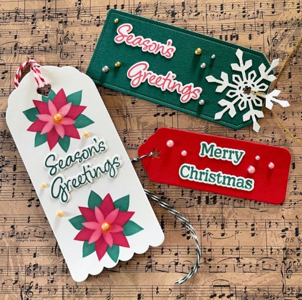 12+ Handmade Christmas Gift Tag Ideas with Stamps and Dies